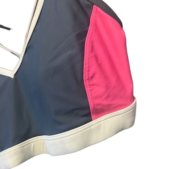 Free Country Gray & Pink Sports Bra Activewear Top Criss‎ Cross Straps - Picture 3 of 4